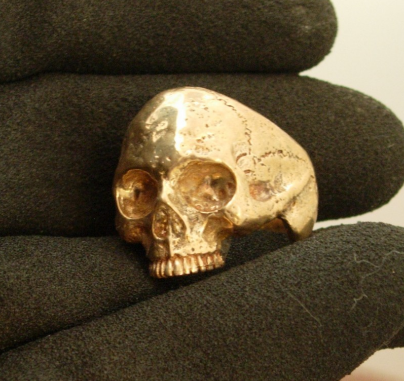 GLADIATOR EXTRA LARGE BRONZE SKULL RING HANDMADE