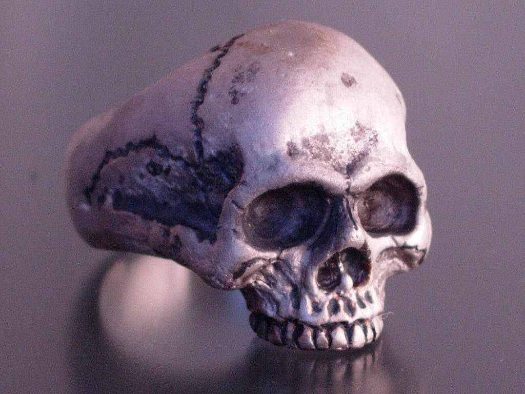  MENS STERLING SILVER SKULL RING! 925 HEAVY RING masonic handmade jewelry