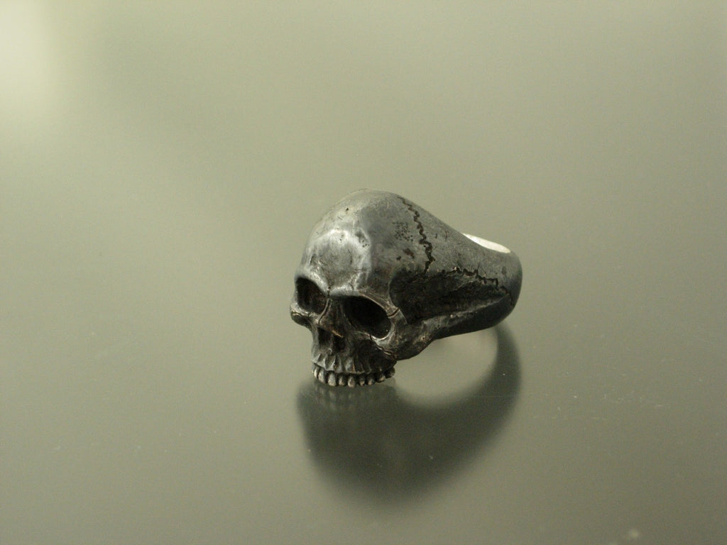 MENS STERLING SILVER SKULL RING! 925 HEAVY  masonic handmade jewelry.925