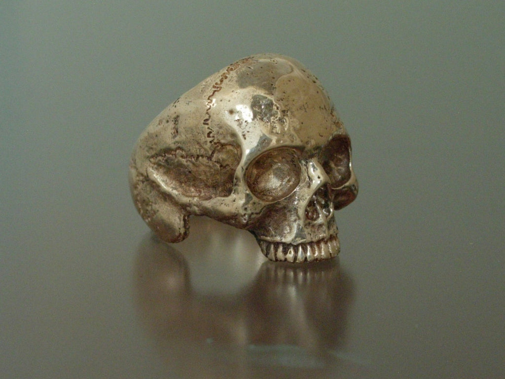 GLADIATOR EXTRA LARGE BRONZE SKULL RING HANDMADE