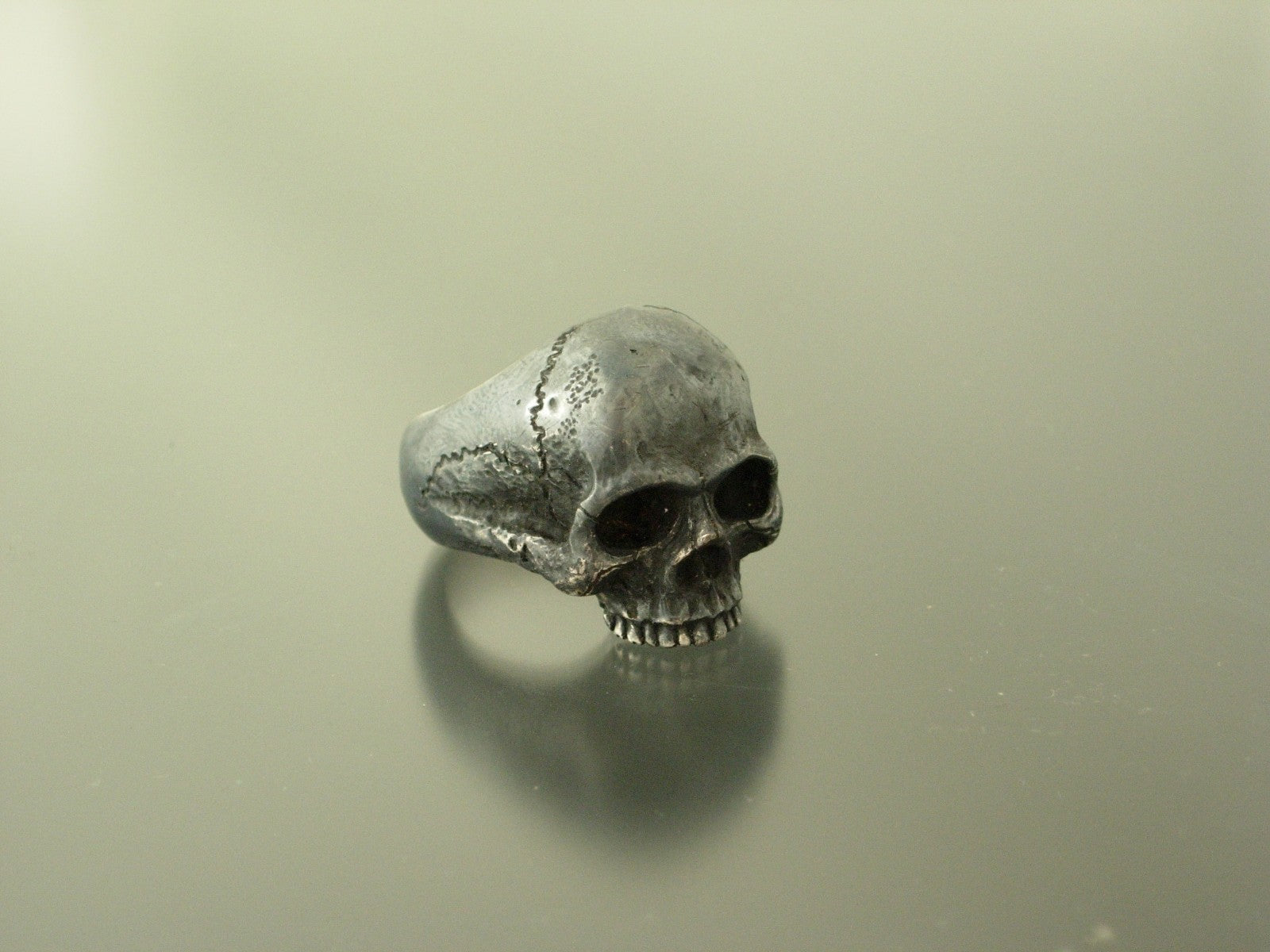 MENS STERLING SILVER SKULL RING! 925 HEAVY  masonic handmade jewelry.925