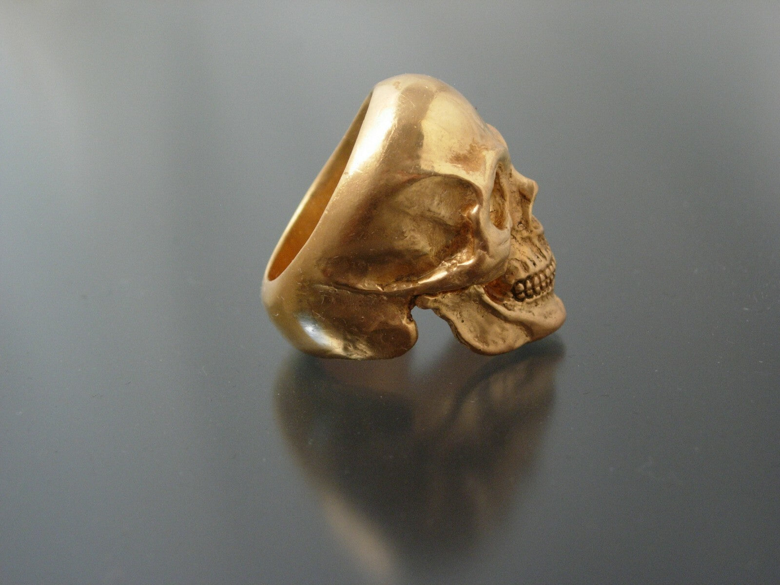 MENS SKULL RING Bronze Skull ring biker masonic  skull ring handmade masonic 