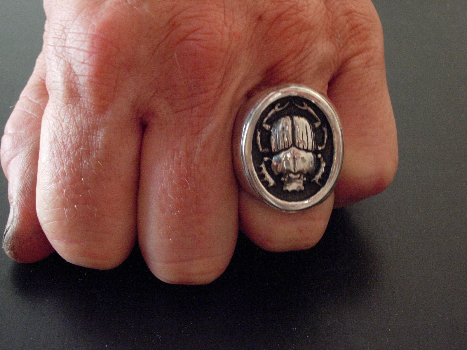 SCARAB RING SALE STERLING SILVER 925 EGYPTIAN RING  CUSTOM LTD