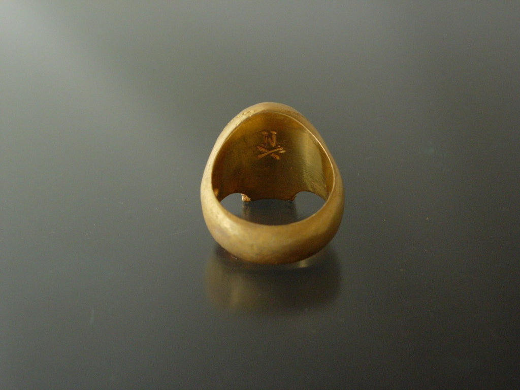 Bronze Skull ring biker masonic skull ring handmade heavy solid bronze alloy