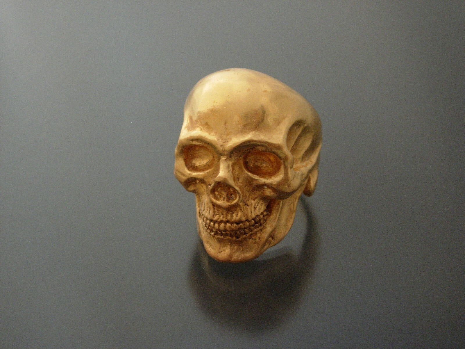 MENS SKULL RING Bronze Skull ring biker masonic  skull ring handmade masonic 