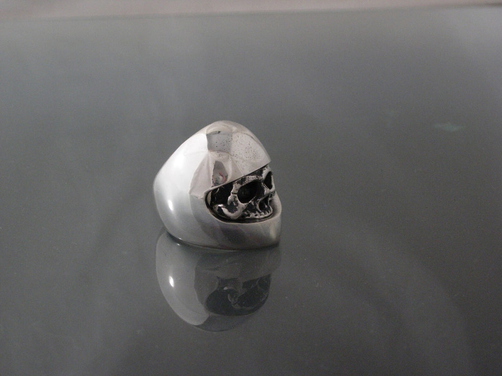 MOTORCYCLE SKULL RING 925 handmade USA