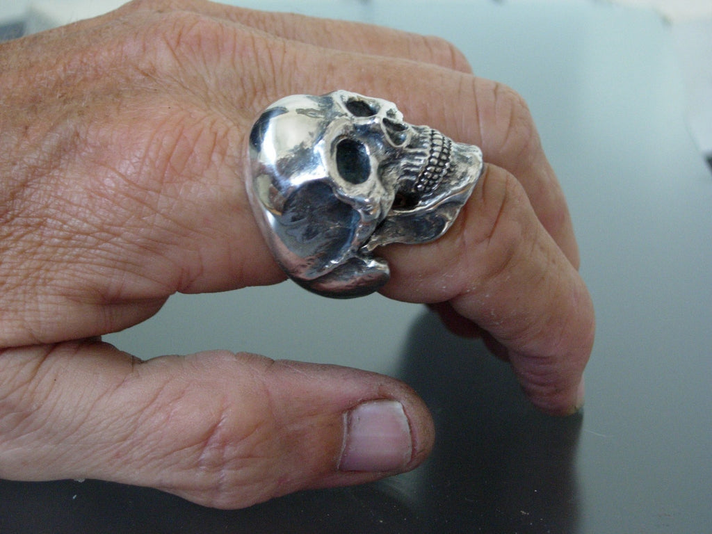  STERLING SILVER SKULL RING EXTRA LARGE SKULL RING HANDMADE 925 ANATOMICAL 
