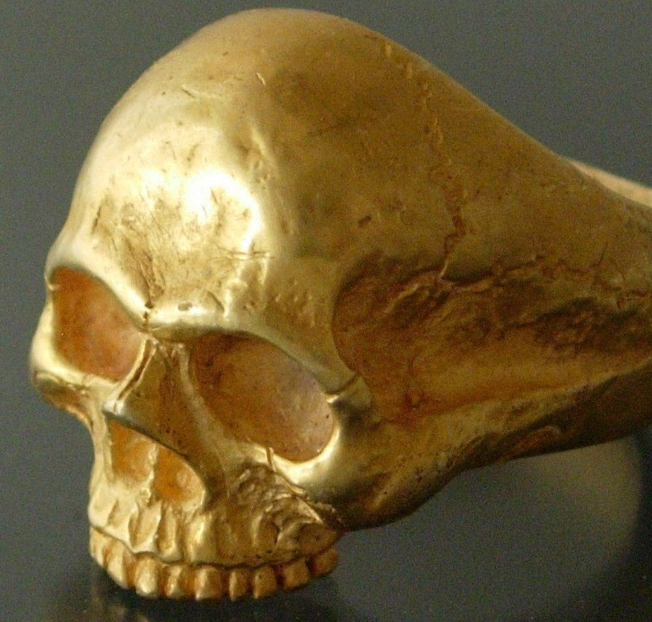 Bronze Skull ring biker masonic skull ring handmade heavy solid bronze alloy