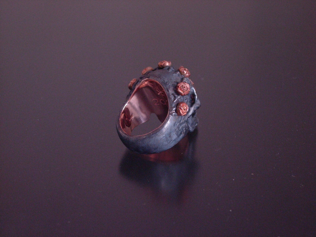 SALE PRICE CUSTOM SKULL RING SUGAR SKULL RING ROSE GOLD LTD HANDMADE 925  14K