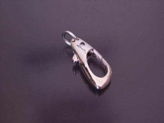  STERLING SILVER KEY RING SAPPHIRE KEY RING ,WALLET CLASP 26 GRAMS