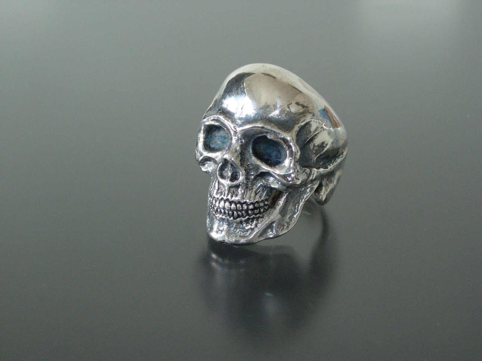  STERLING SILVER SKULL RING EXTRA LARGE SKULL RING HANDMADE 925 ANATOMICAL 