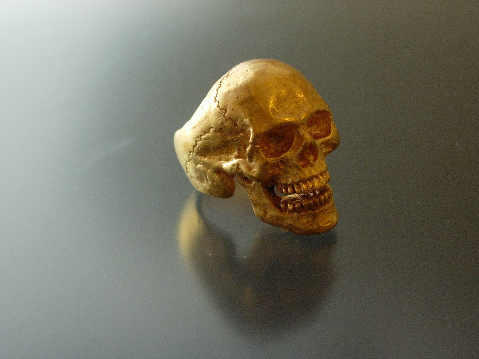 MENS SKULL RING Bronze Skull ring biker masonic  skull ring handmade masonic 