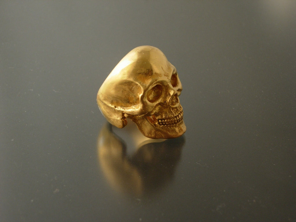 MENS SKULL RING Bronze Skull ring biker masonic  skull ring handmade masonic 