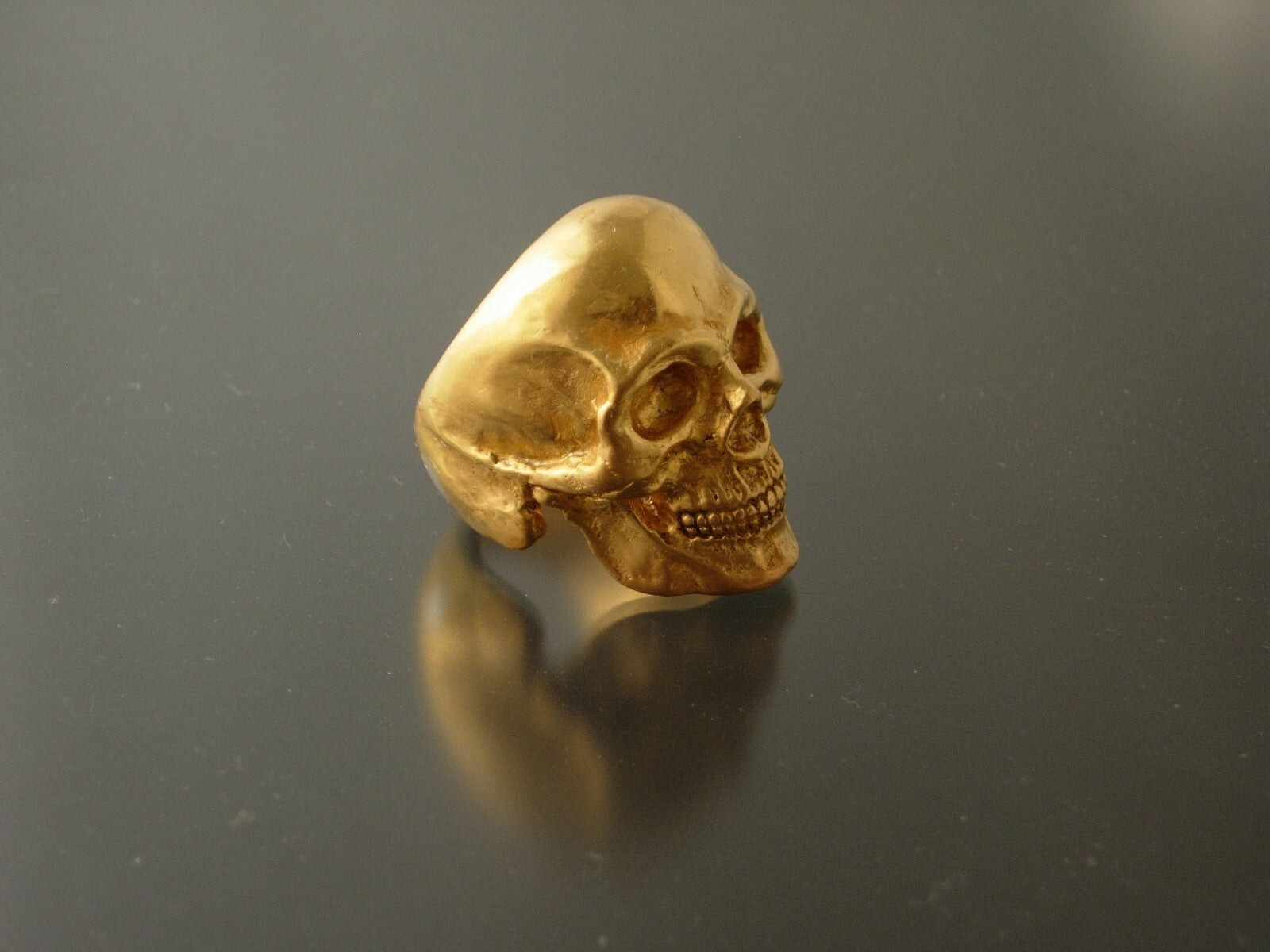 MENS SKULL RING Bronze Skull ring biker masonic  skull ring handmade masonic 