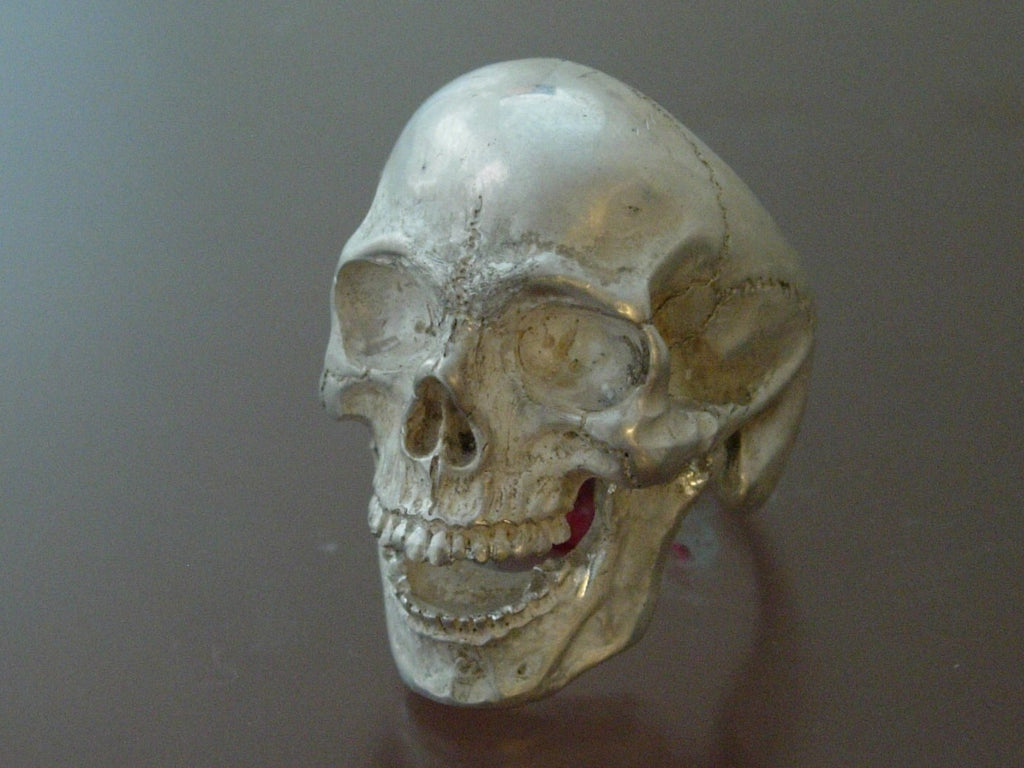 NEW ART STERLING SILVER SKULL RING  925 ANATOMICAL