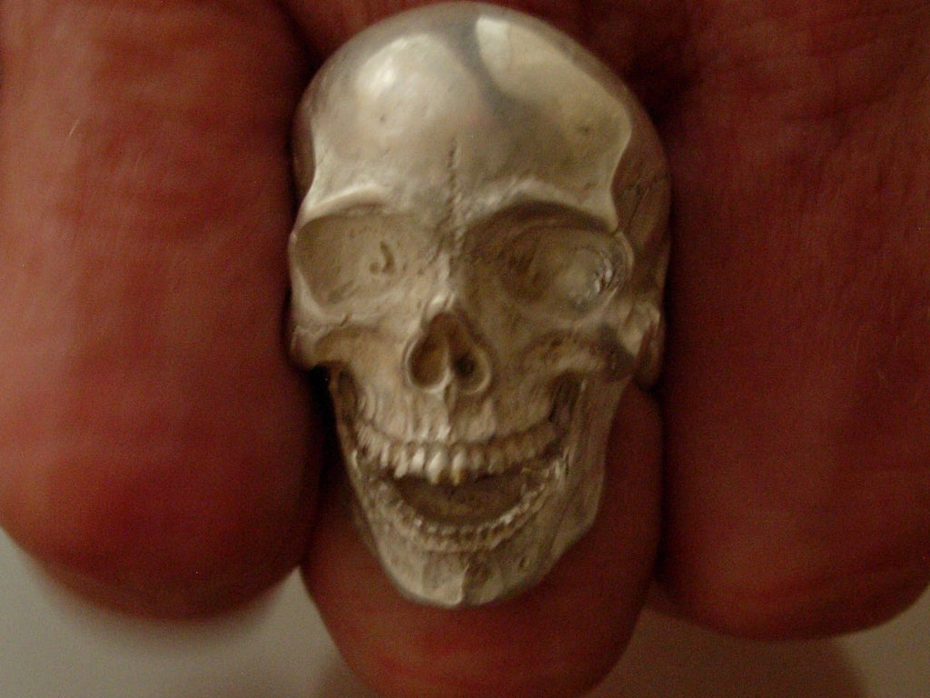 NEW ART STERLING SILVER SKULL RING  925 ANATOMICAL