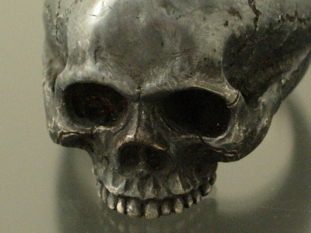 MENS STERLING SILVER SKULL RING! 925 HEAVY  masonic handmade jewelry.925