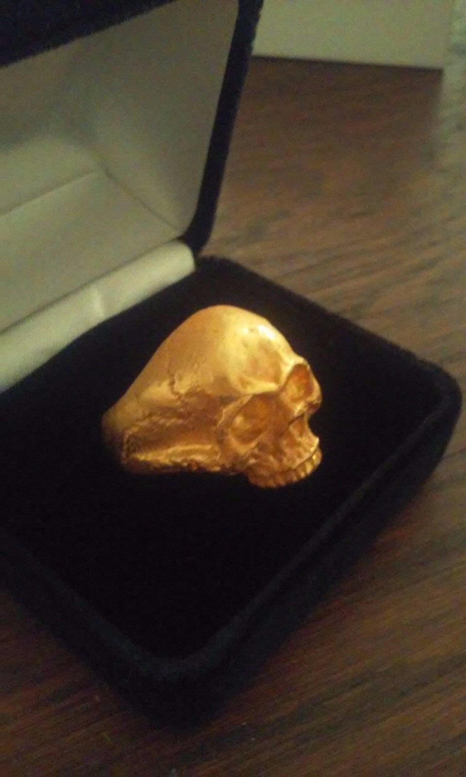 Bronze Skull ring biker masonic skull ring handmade heavy solid bronze alloy