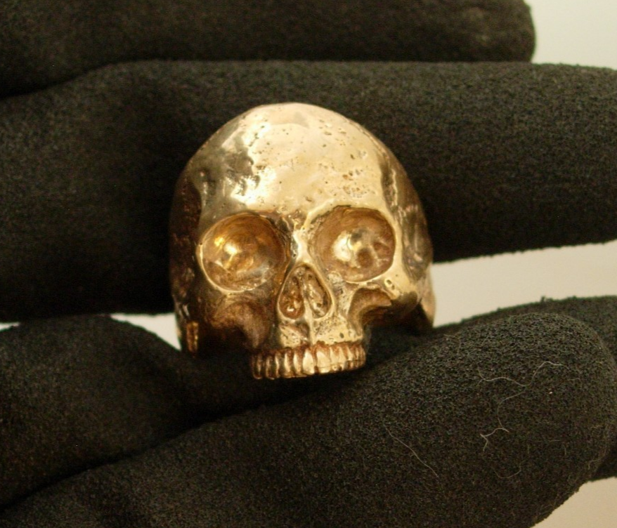 GLADIATOR EXTRA LARGE BRONZE SKULL RING HANDMADE