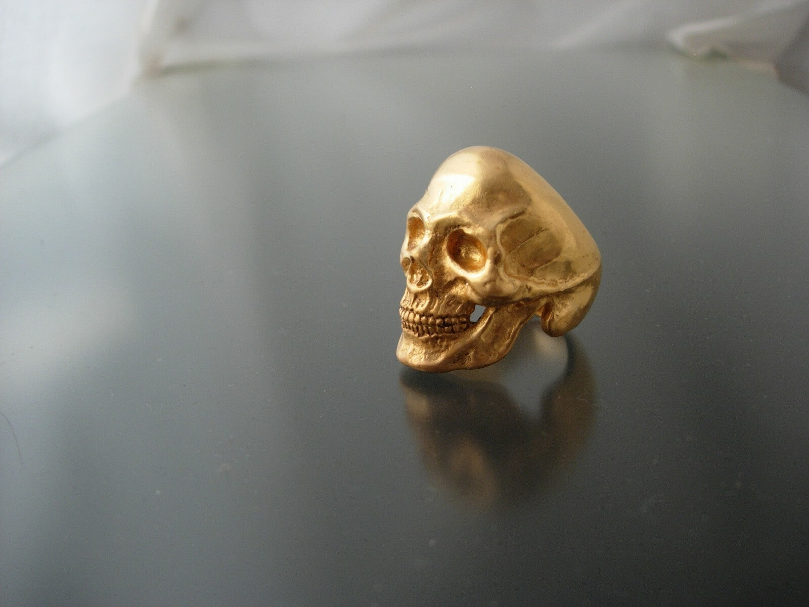 MENS SKULL RING Bronze Skull ring biker masonic  skull ring handmade masonic 