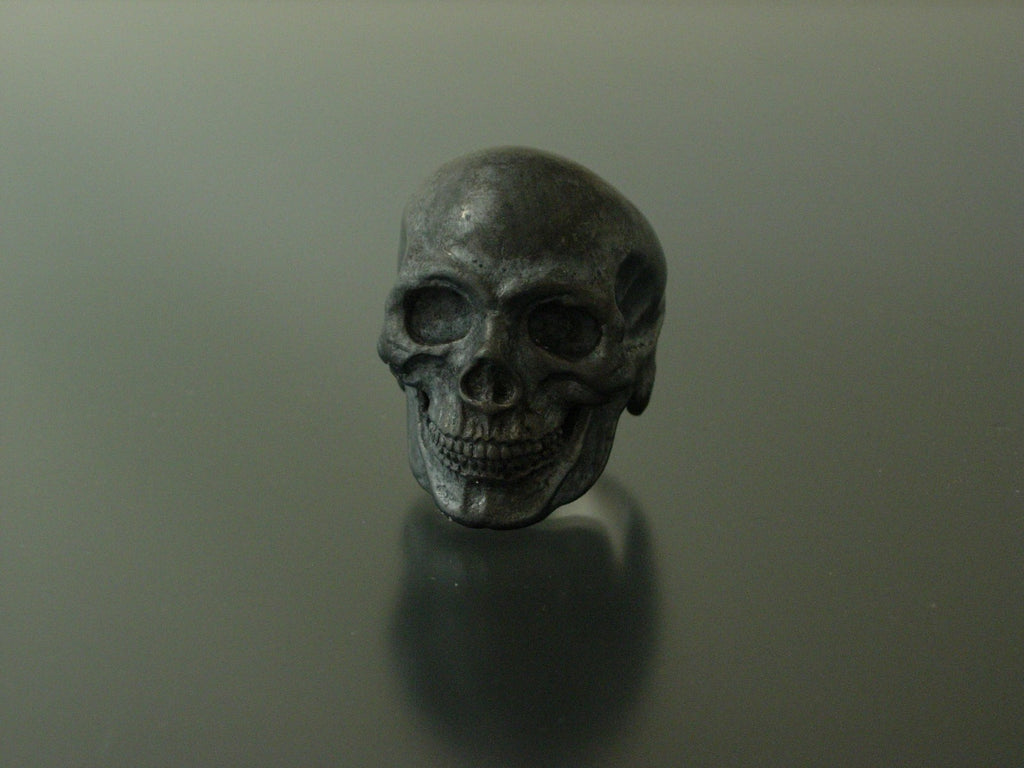 Extra Large GOLIATH sterling silver skull ring masonic biker handmade  925