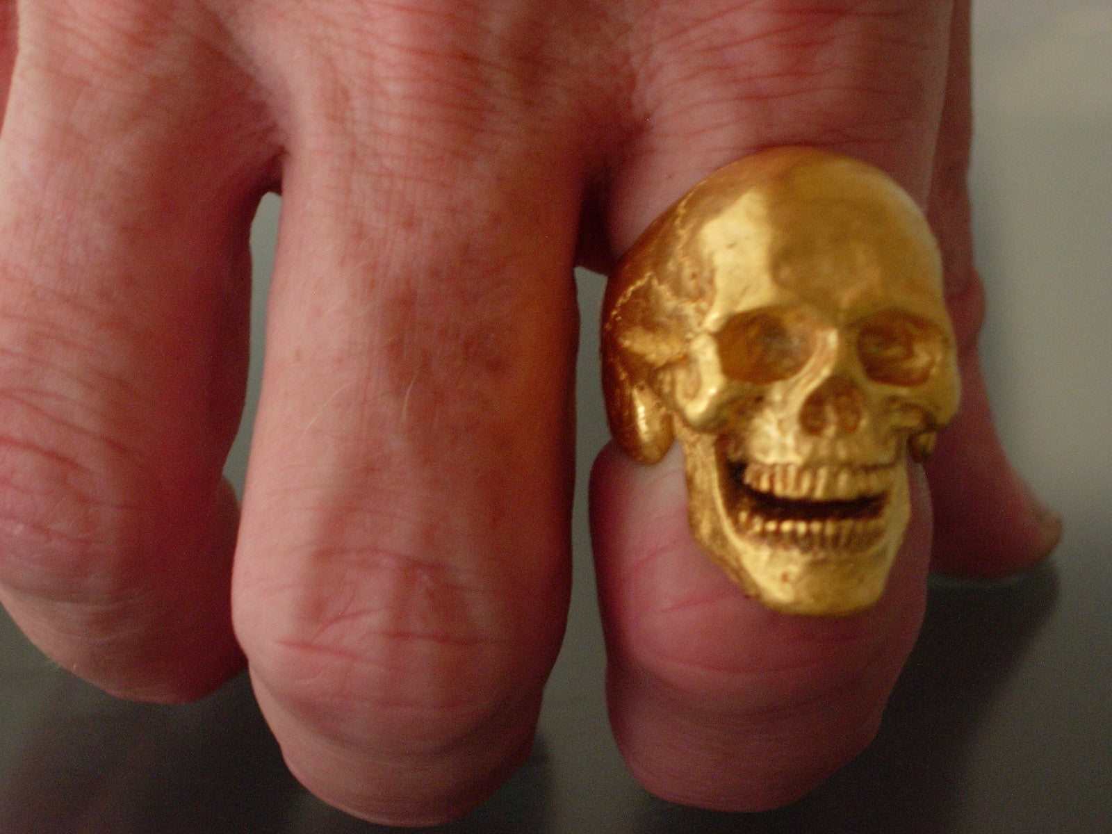 MENS SKULL RING Bronze Skull ring biker masonic  skull ring handmade masonic 
