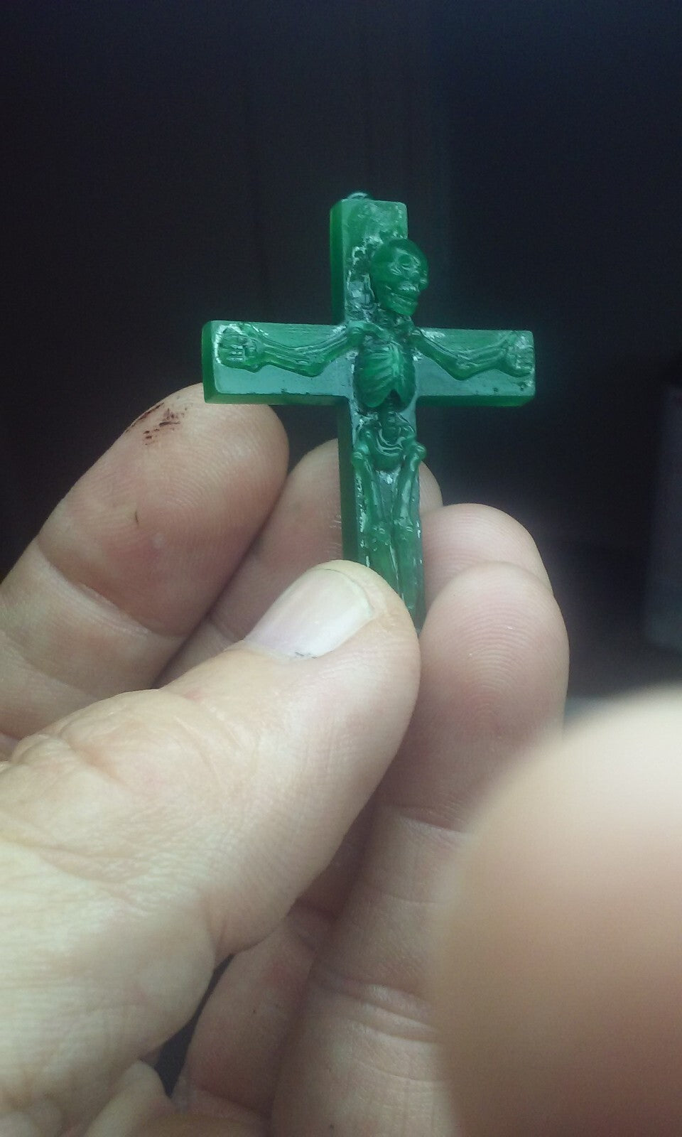 925 silver gothic skull crucifix pendant