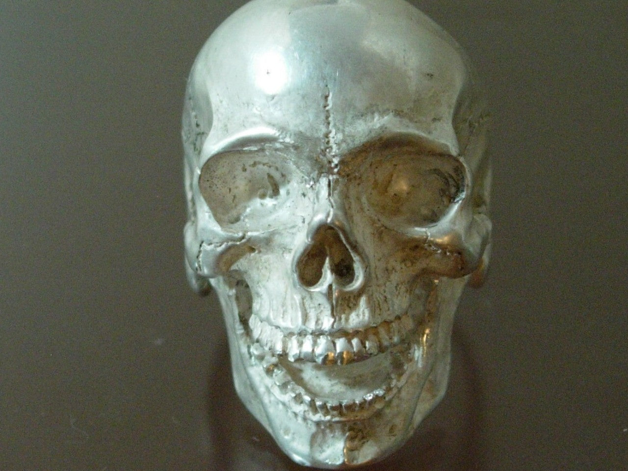 NEW ART STERLING SILVER SKULL RING  925 ANATOMICAL