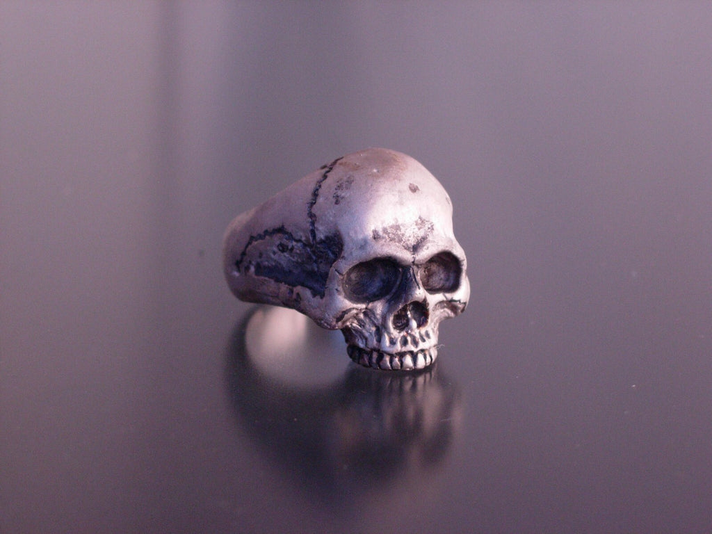  MENS STERLING SILVER SKULL RING! 925 HEAVY RING masonic handmade jewelry