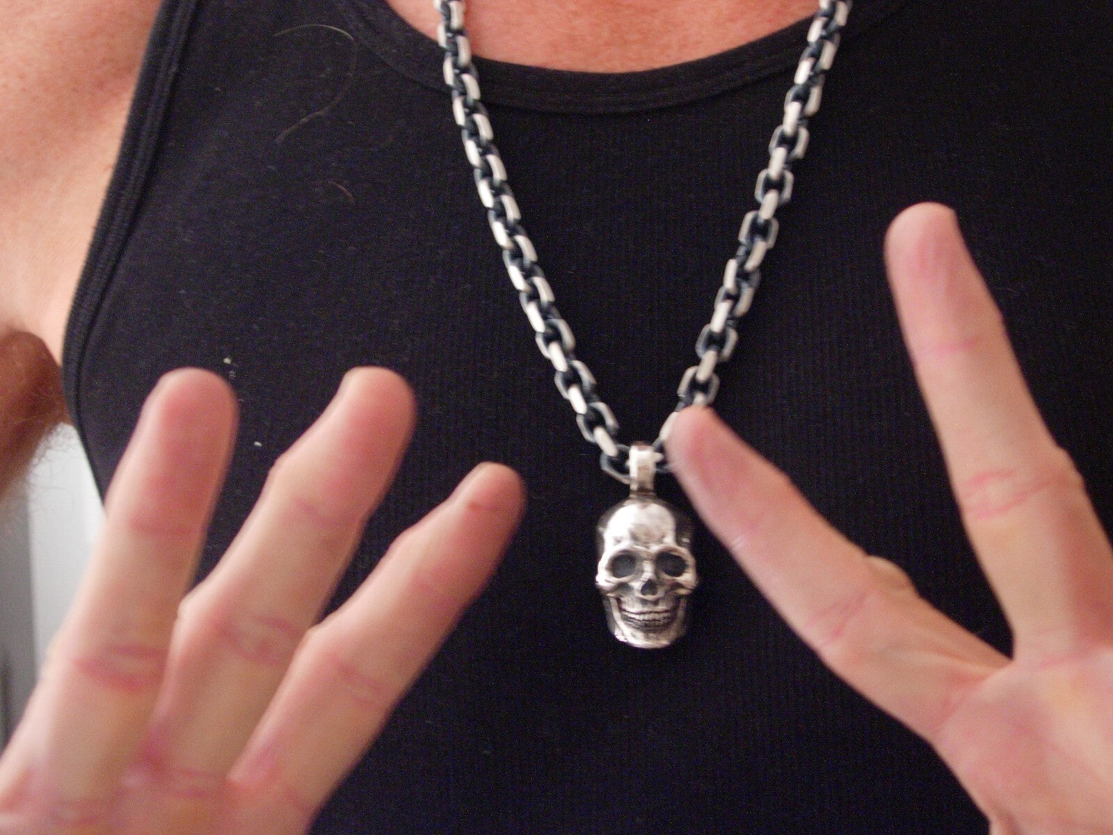 925 silver skull pendant