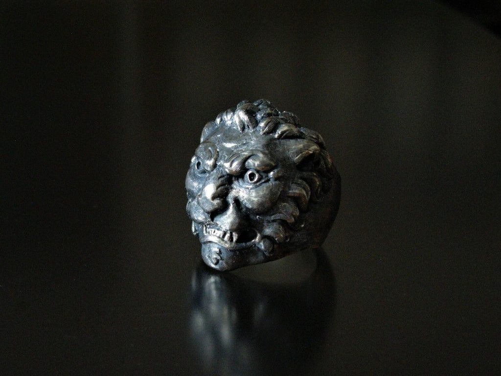 ENGRAVED LION RING SALE STERLING SILVER LION RING  CUSTOM LTD
