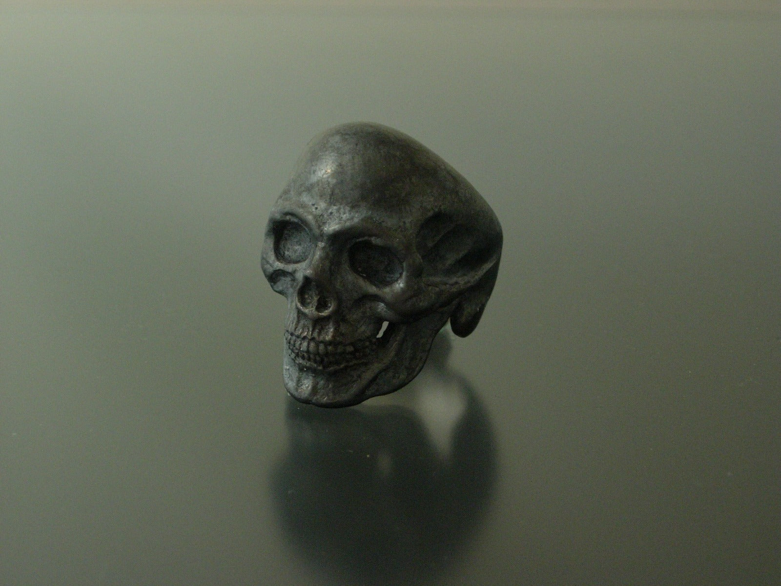 Extra Large GOLIATH sterling silver skull ring masonic biker handmade  925