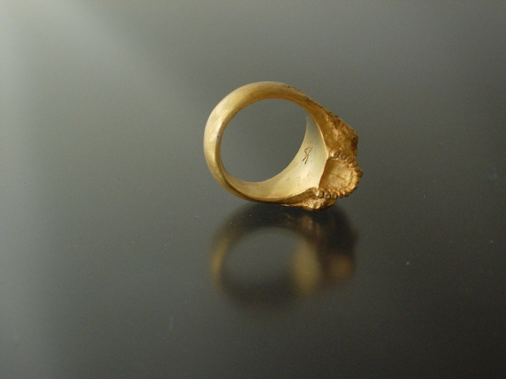 Bronze Skull ring biker masonic skull ring handmade heavy solid bronze alloy