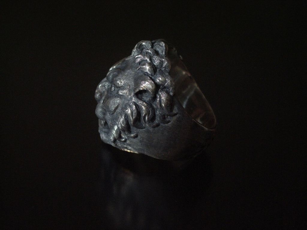 ENGRAVED LION RING SALE STERLING SILVER LION RING  CUSTOM LTD