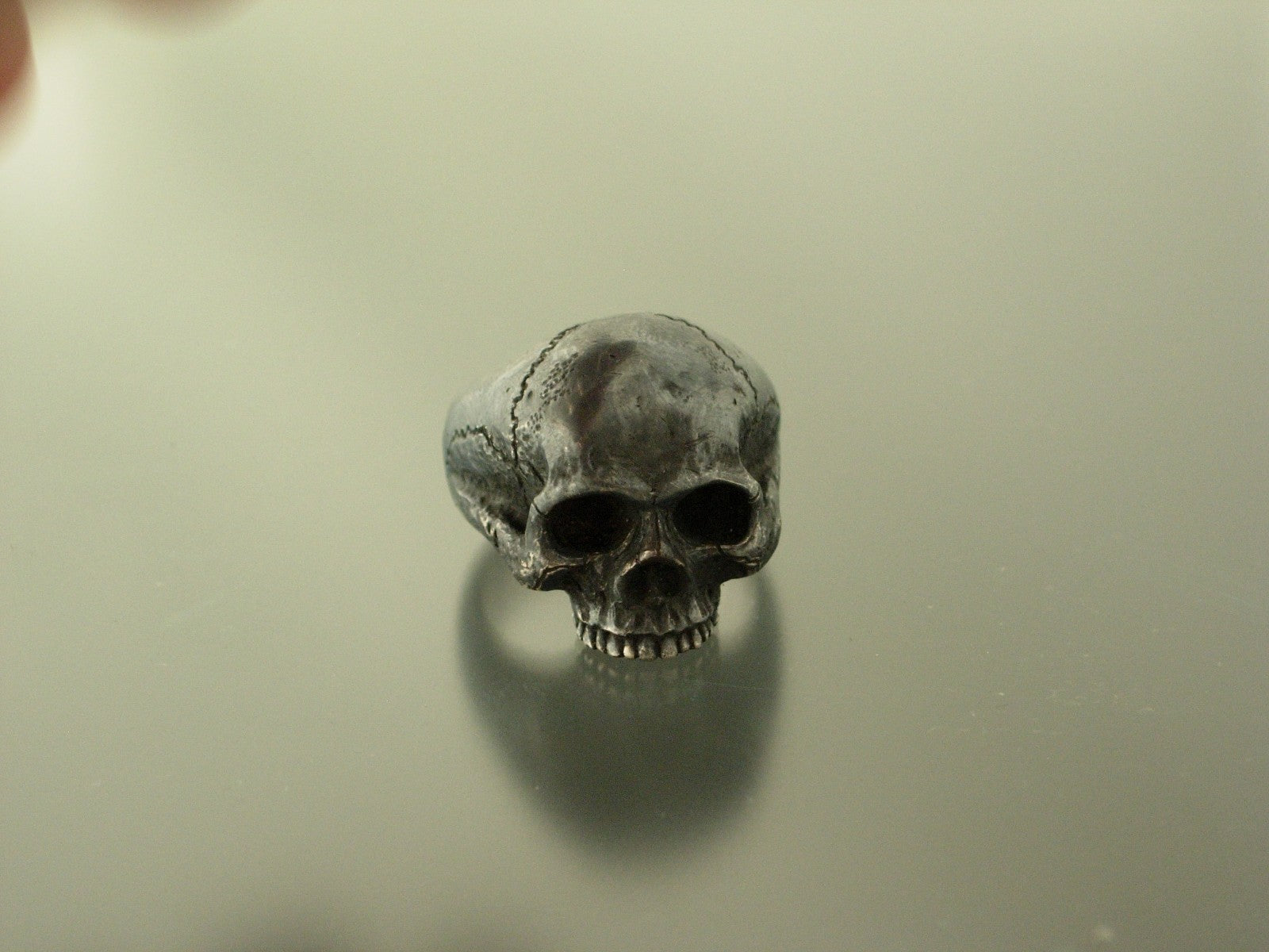 MENS STERLING SILVER SKULL RING! 925 HEAVY  masonic handmade jewelry.925