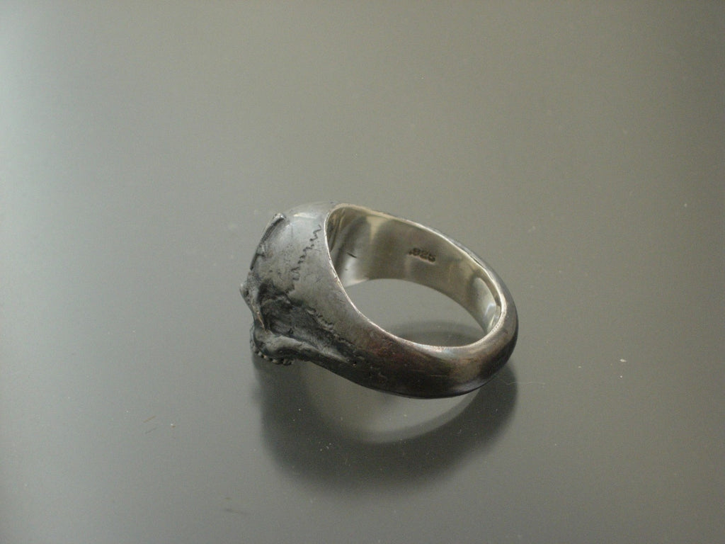  STERLING SILVER MASONIC SKULL RING ! Heavy solid 925 masonic handmade jewelry