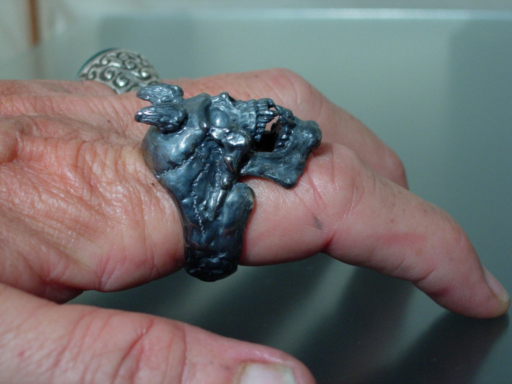 VAMPIRE RING SKULL RING 925.