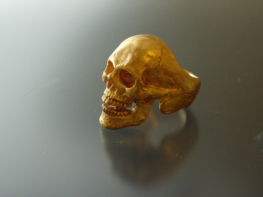 MENS SKULL RING Bronze Skull ring biker masonic  skull ring handmade masonic 