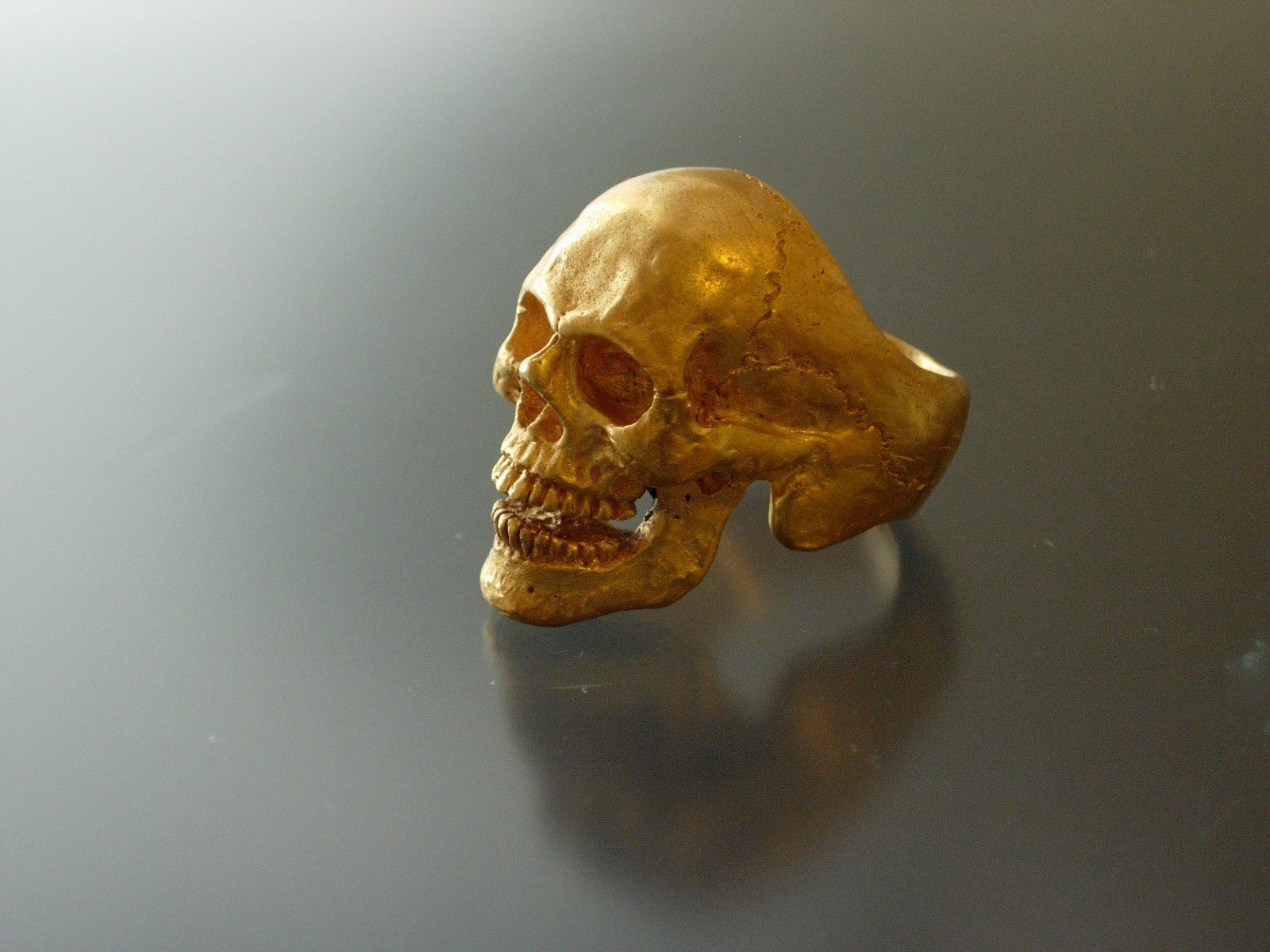 MENS SKULL RING Bronze Skull ring biker masonic  skull ring handmade masonic 