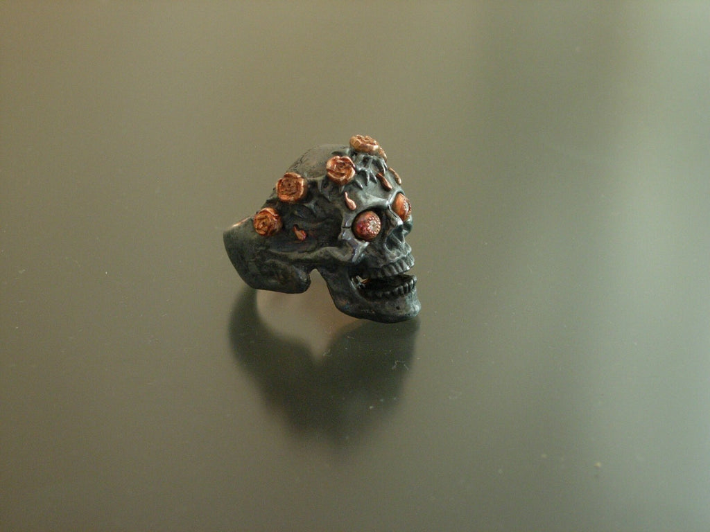 SALE PRICE CUSTOM SKULL RING SUGAR SKULL RING ROSE GOLD LTD HANDMADE 925  14K