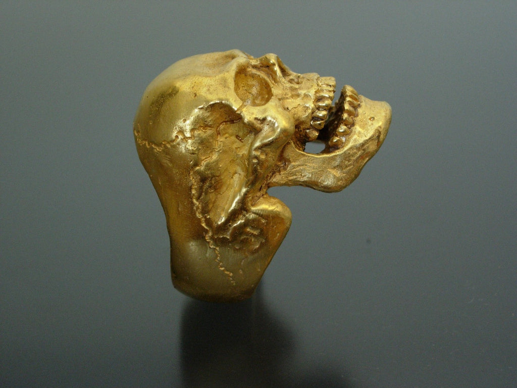 MENS SKULL RING Bronze Skull ring biker masonic  skull ring handmade masonic 