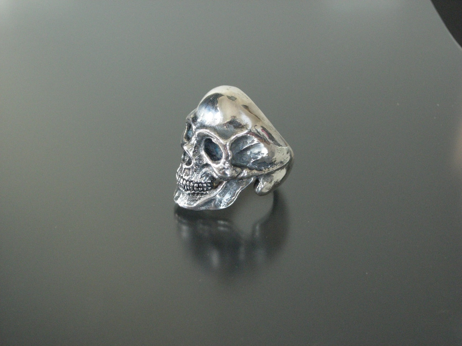  STERLING SILVER SKULL RING EXTRA LARGE SKULL RING HANDMADE 925 ANATOMICAL 