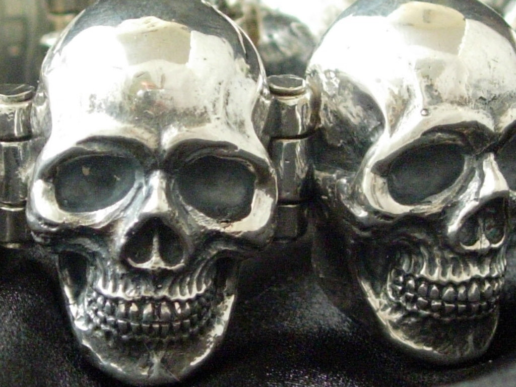  STERLING SILVER SKULL BRACELET MASSIVE MENS BRACELETS.925,HANDMADE