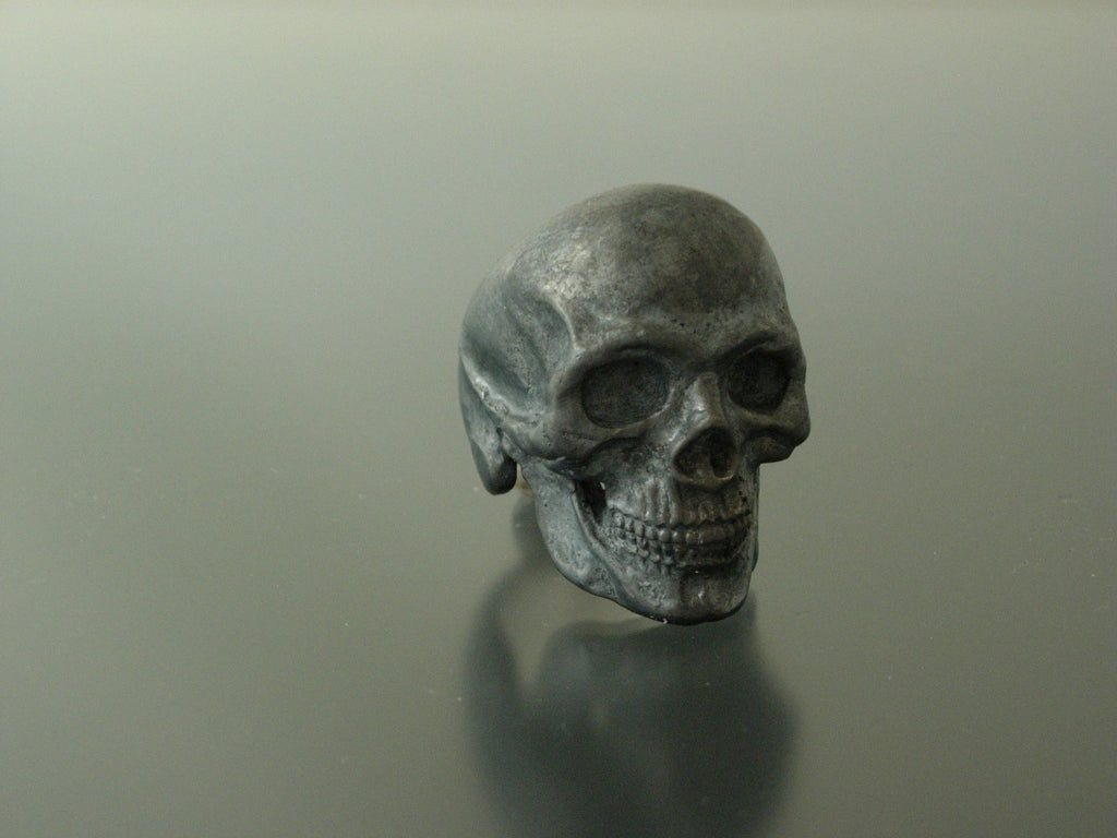 Extra Large GOLIATH sterling silver skull ring masonic biker handmade  925