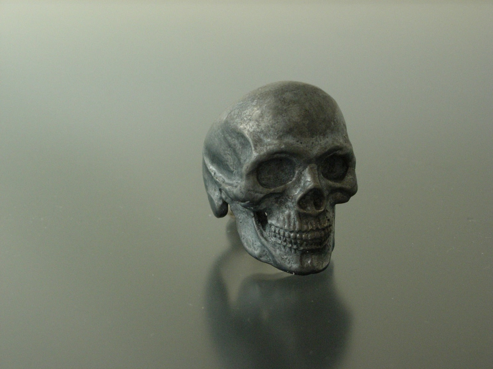 Extra Large GOLIATH sterling silver skull ring masonic biker handmade  925