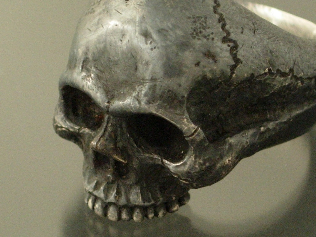 MENS STERLING SILVER SKULL RING! 925 HEAVY  masonic handmade jewelry.925