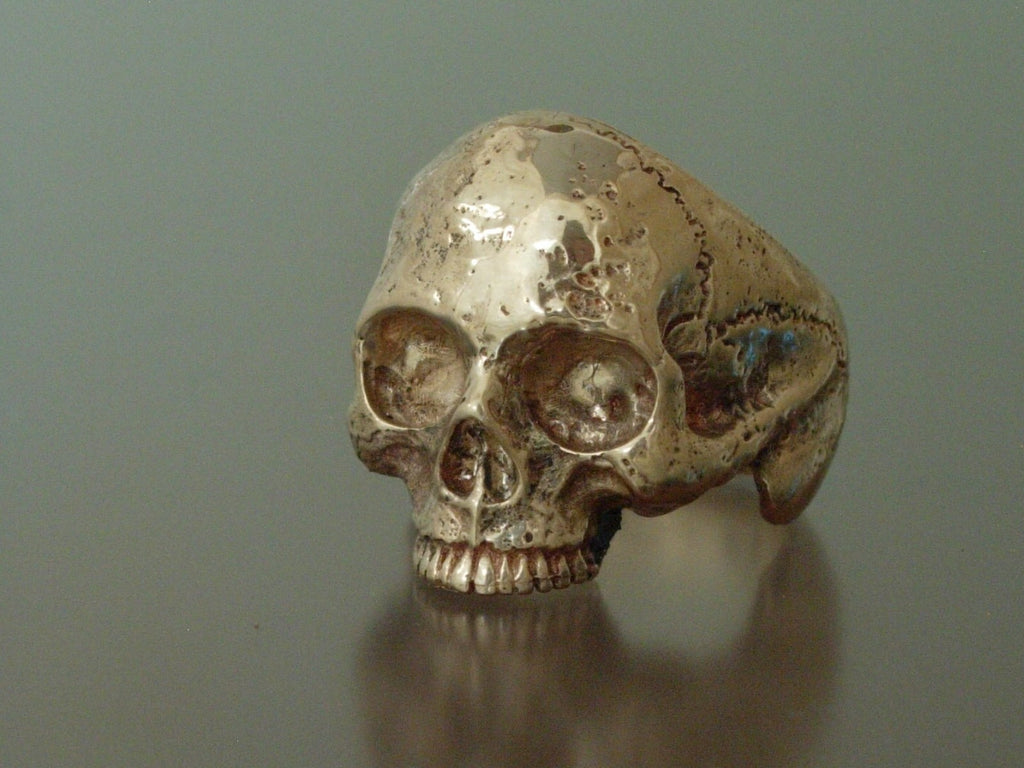 GLADIATOR EXTRA LARGE BRONZE SKULL RING HANDMADE