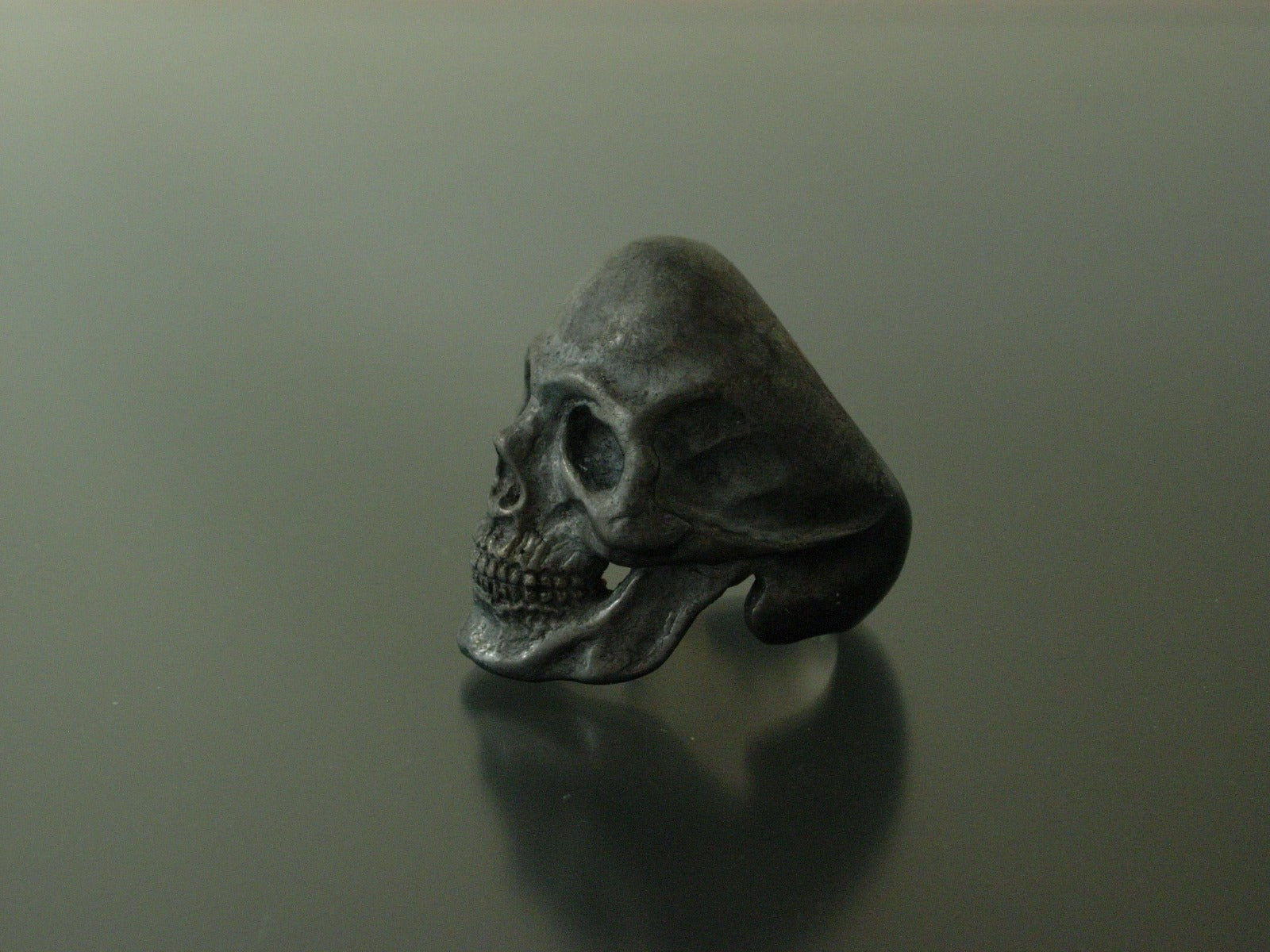 Extra Large GOLIATH sterling silver skull ring masonic biker handmade  925