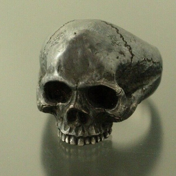 MENS STERLING SILVER SKULL RING! 925 HEAVY  masonic handmade jewelry.925