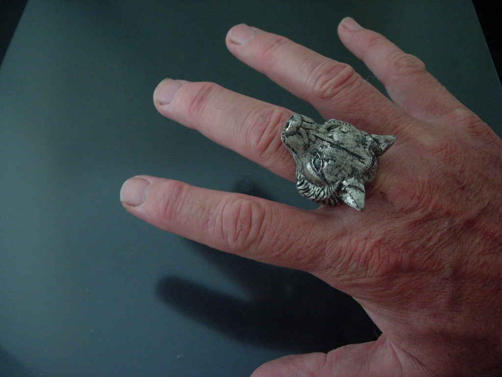 GIANT WOLF RING DIRE WOLF RING 925 70+ GRAMS